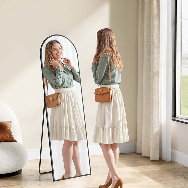 Gebogener Spiegel in voller Größe 150 x 40 cm Tinte -Black