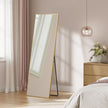 Staande spiegel - 160 x 50 cm - onbreekbaar - gouden aluminium frame - 6,9 kg