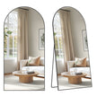 Spiegel - 180 x 80 cm - gebogen - mat zwart - 11,6 kg