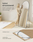 Spiegel - 180 x 80 cm - gebogen - mat zwart - 11,6 kg