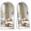 Spiegel - 198 x 89 cm - gebogen - aluminiumlegering - mat zwart - 14,1 kg