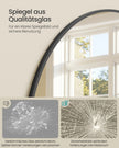 Spiegel - 198 x 89 cm - gebogen - aluminiumlegering - mat zwart - 14,1 kg