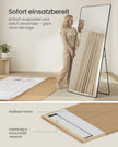 Standaard spiegel - 218 x 102 cm - Matzwart - Gehard glas - Aluminiumlegering - 18,5 kg