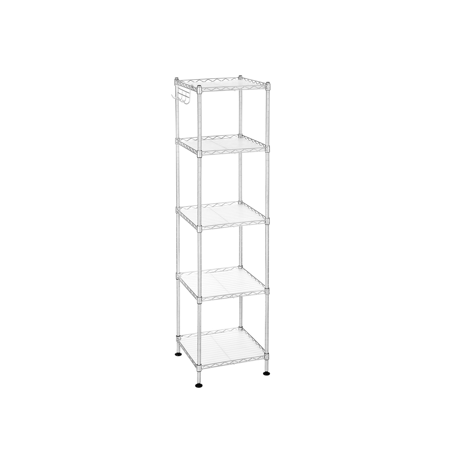 Badezimmerregal - Metallregal - 5 Regale - bis zu 100 kg steuerpflichtig - Silber