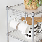 Badezimmerregal - Metallregal - 5 Regale - bis zu 100 kg steuerpflichtig - Silber