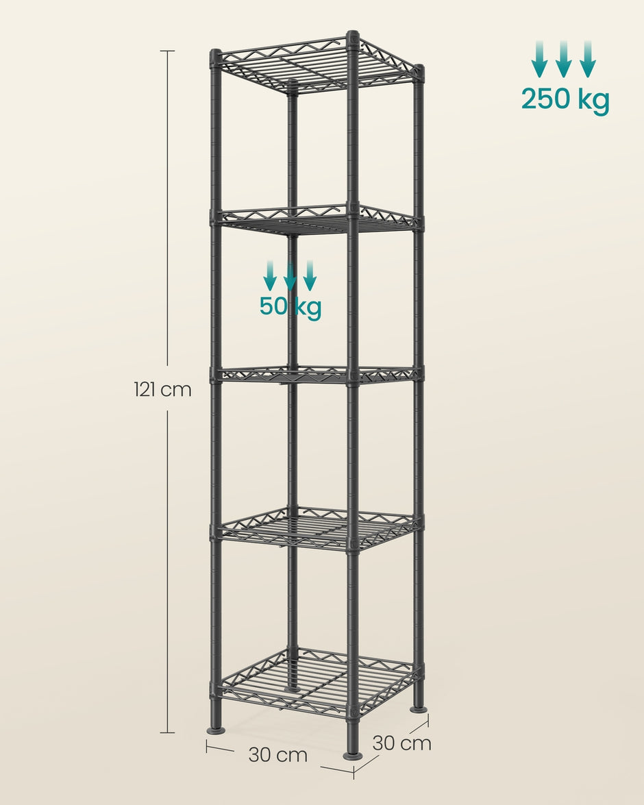 Plank - 30 x 90 x 161 cm - inktzwart - 5 lagen - maximaal 250 kg draagkracht