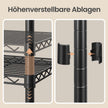 Opbergrek - Metaal - Verstelbare Planken - 3 Niveaus - Zwart