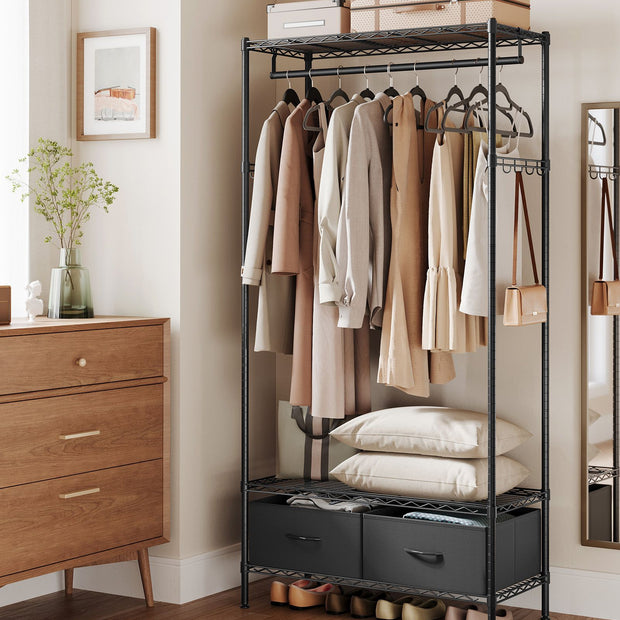 Kleidungsständer mit 2 Schubladen Tinte -Black