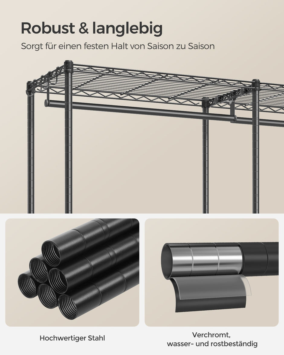 Kleiderschrank - offen - mit einstellbaren Regalen