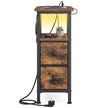 Bijzettafel - Ledverlichting - Met Stekkerdoos - 2 Lades - Bruin