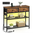Consoletafel - 3 Laden - 2 Draadplanken - Vintage Bruin