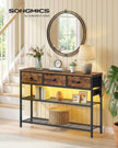 Consoletafel - 99 cm Breed - 3 Stoffen Lades - Smal - Vintage Bruin
