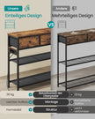 Consoletafel - 99 cm Breed - 3 Stoffen Lades - Smal - Vintage Bruin