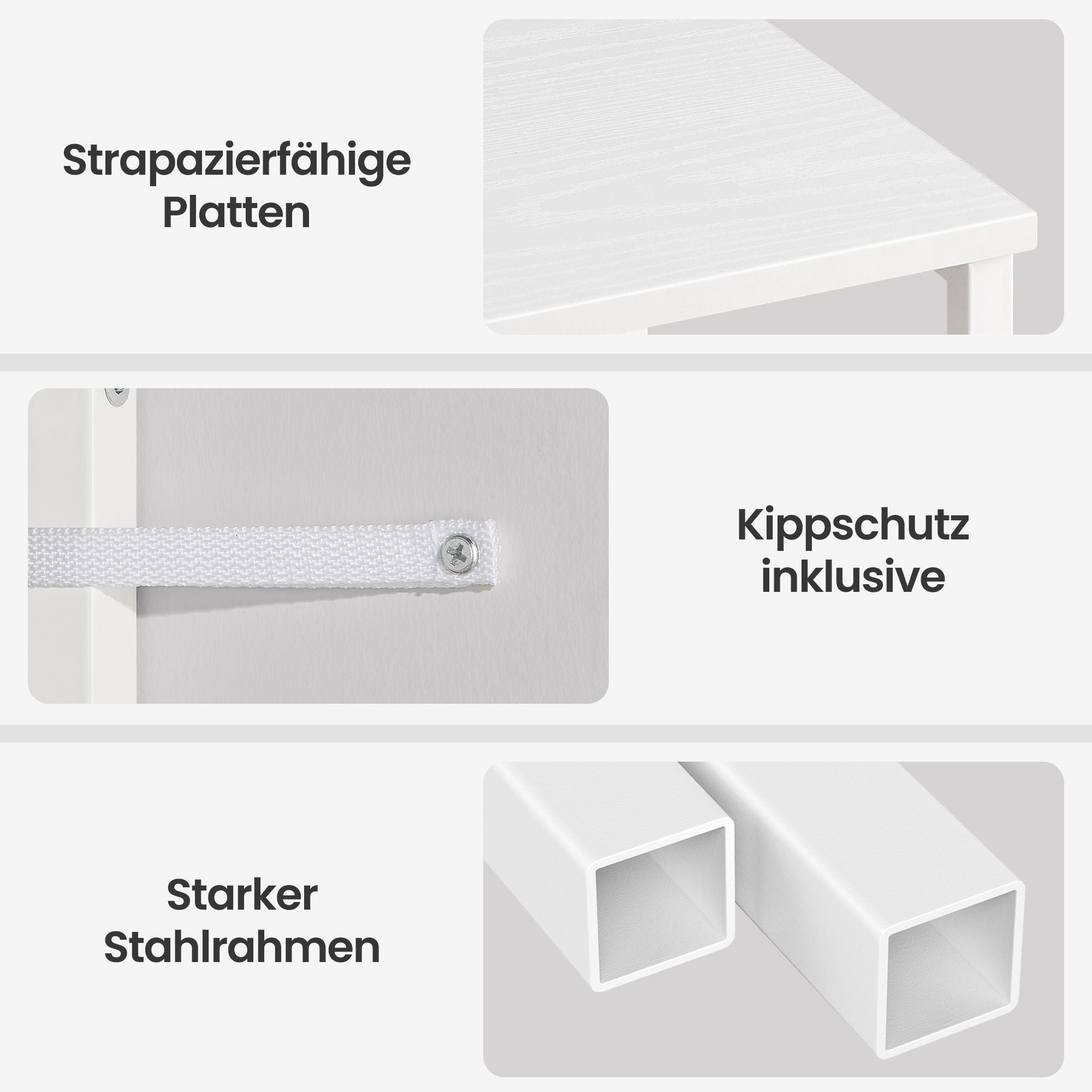 Nachtkastje - Set van 2 - Ledverlichting - Met Oplaadstation - Wit