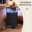Nachtkastje - Ledverlichting - Met Oplaadstation - 3 Lades - Zwart