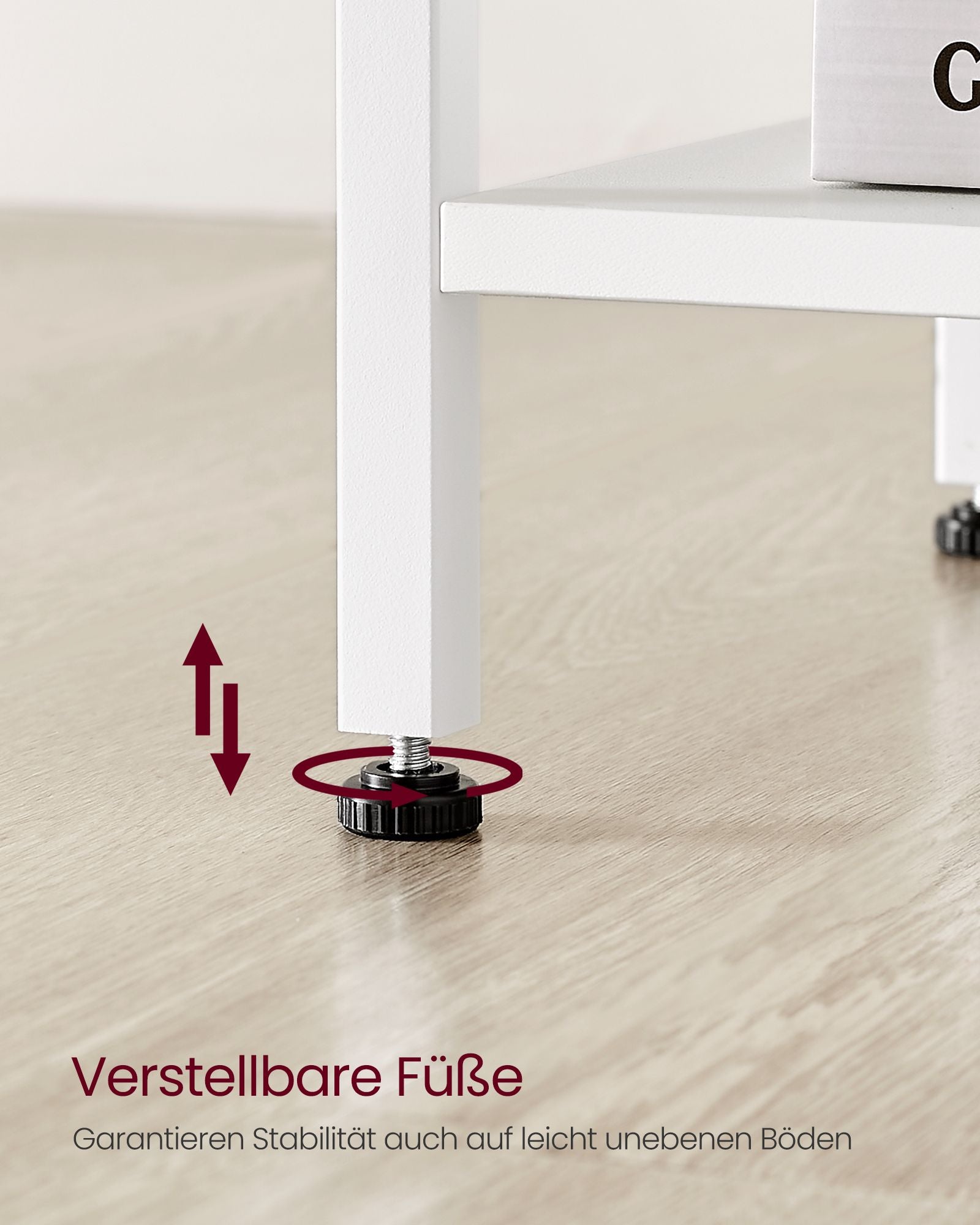 Seitentisch - 2 - mit weißen Stoffschubladen