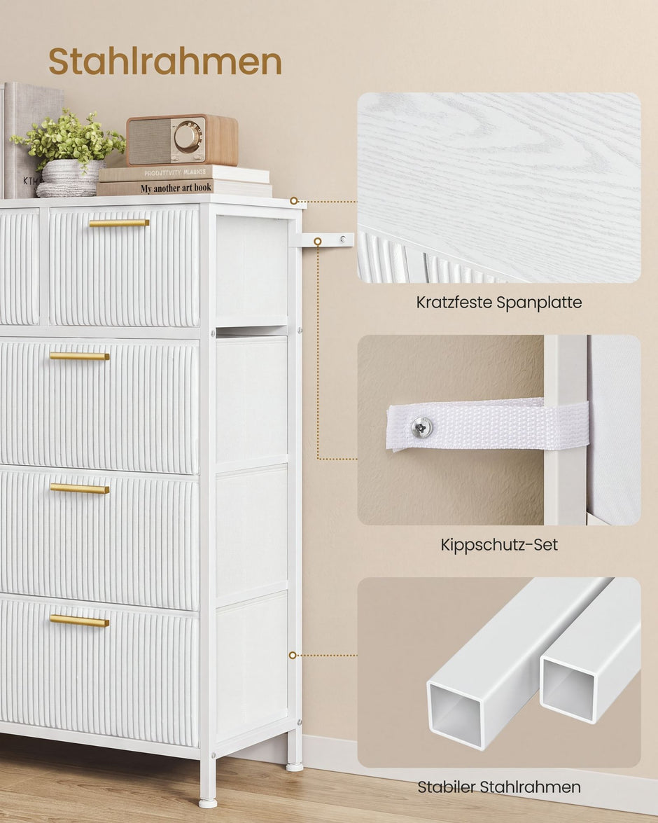Ladekast – 9 Stoffen Lades – Metalen Frame en Houten Blad – Inktzwart en Ebbenhoutzwart