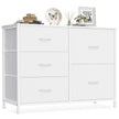 Ladekast - Met Stoffen Schuifladen en Metalen Frame - Wolkwit - 98,7 x 30 x 74,7 cm