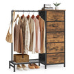 Ladekast - Met Stoffen Schuifladen en Metalen Frame - Rustiek bruin - 96,2 x 30 x 117,7 cm