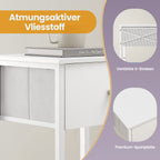 Seitentisch, Nachttisch, mit Regal und Stoffschublade