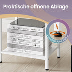 Seitentisch, Nachttisch, mit Regal und Stoffschublade