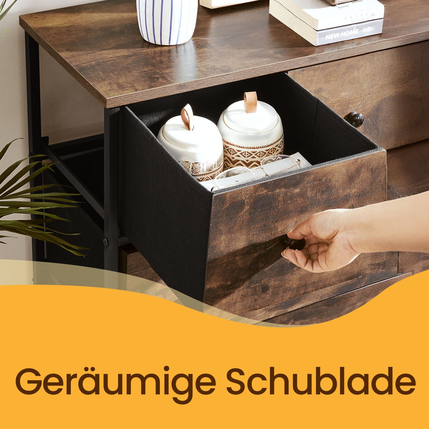 Brustkiste - mit Stoffschubladen