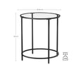 Seitentisch - runder Couchtisch - mit schwarzem Metallrahmen