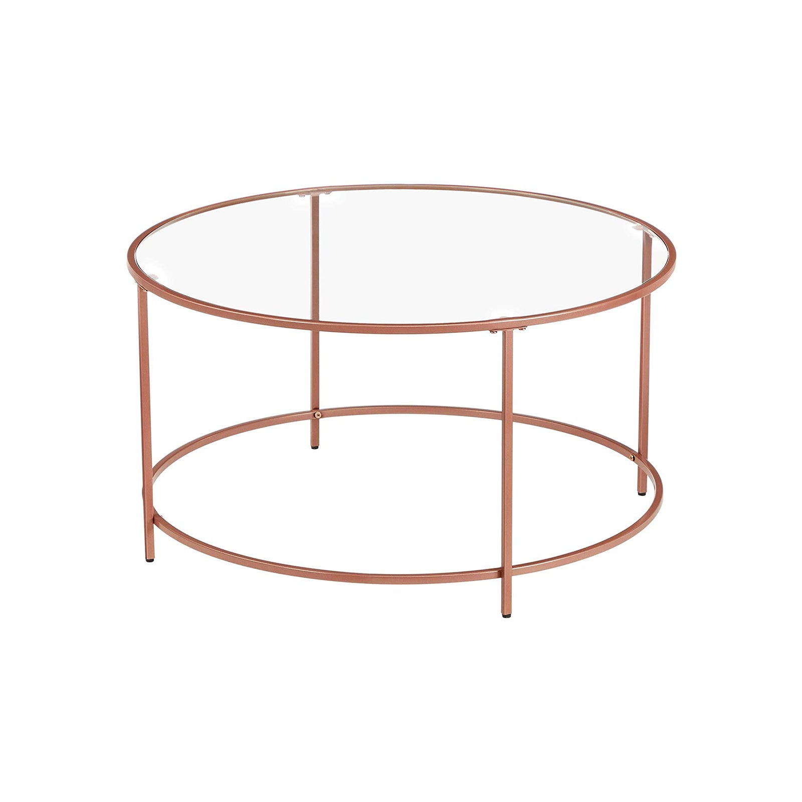 Couchtisch - runder Couchtisch - Beizertisch mit Glasoberteil - Schwarz