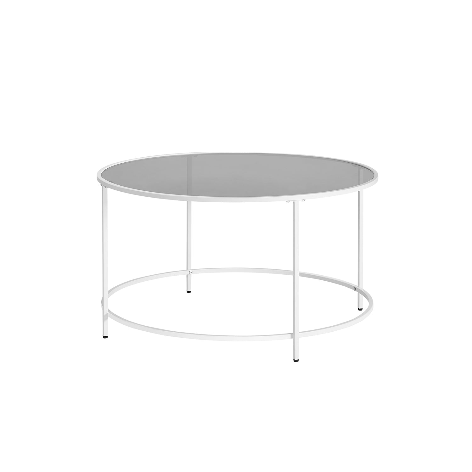 Couchtisch - runder Couchtisch - Beizertisch mit Glasoberteil - Schwarz