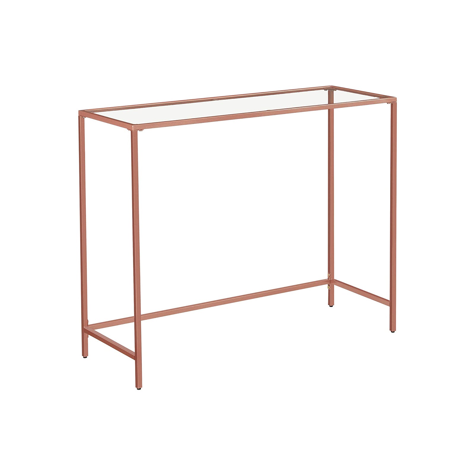 Konsolet -Tisch - Moderner Beistelltisch - Glasblatt - Goldener Rahmen