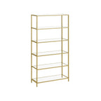 Badezimmerregal - geschmittertes Glas - transparent - Metallic Gold