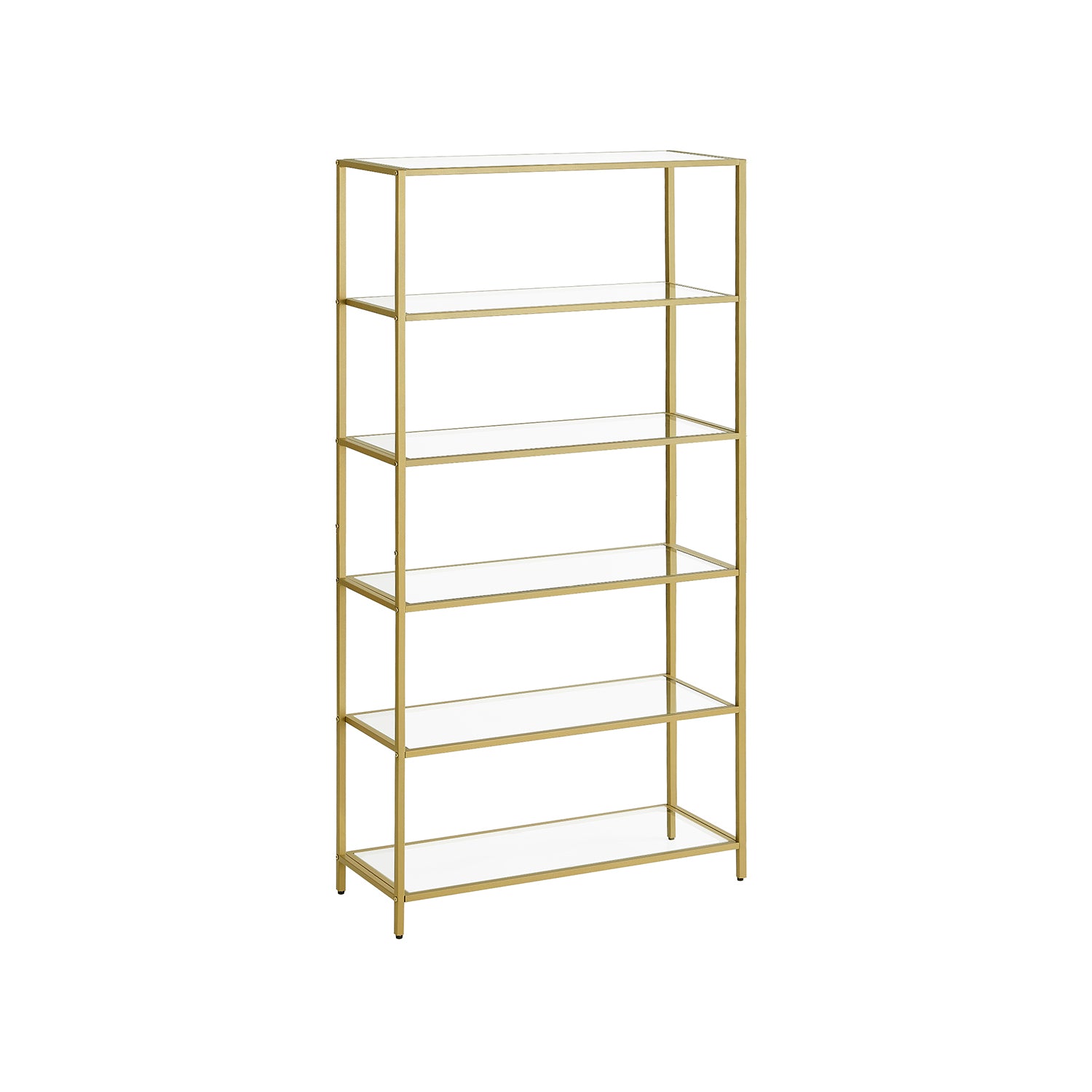 Badezimmerregal - geschmittertes Glas - transparent - Metallic Gold
