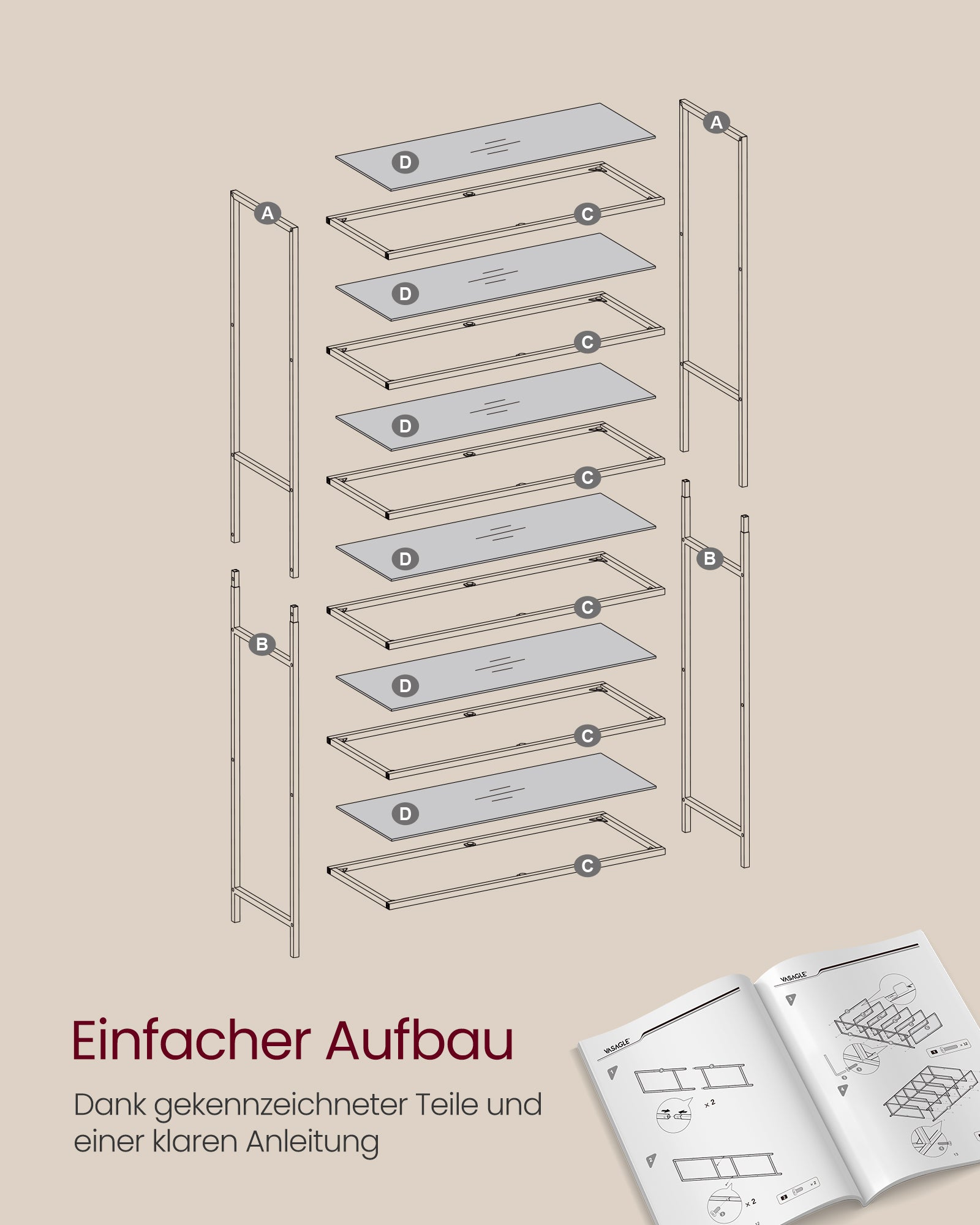 Badezimmerregal - geschmittertes Glas - transparent - Metallic Gold