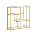 Bücherregal mit 4 Regalen transparent-bloßes Gold