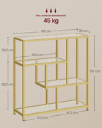 Bücherregal mit 4 Regalen transparent-bloßes Gold