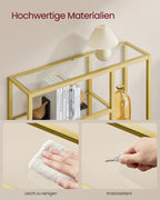Bücherregal mit 4 Regalen transparent-bloßes Gold