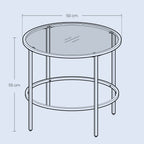 Mit Tabellen rund temperierte Glas-Metall-Rahmen-Perly-Ligrijs