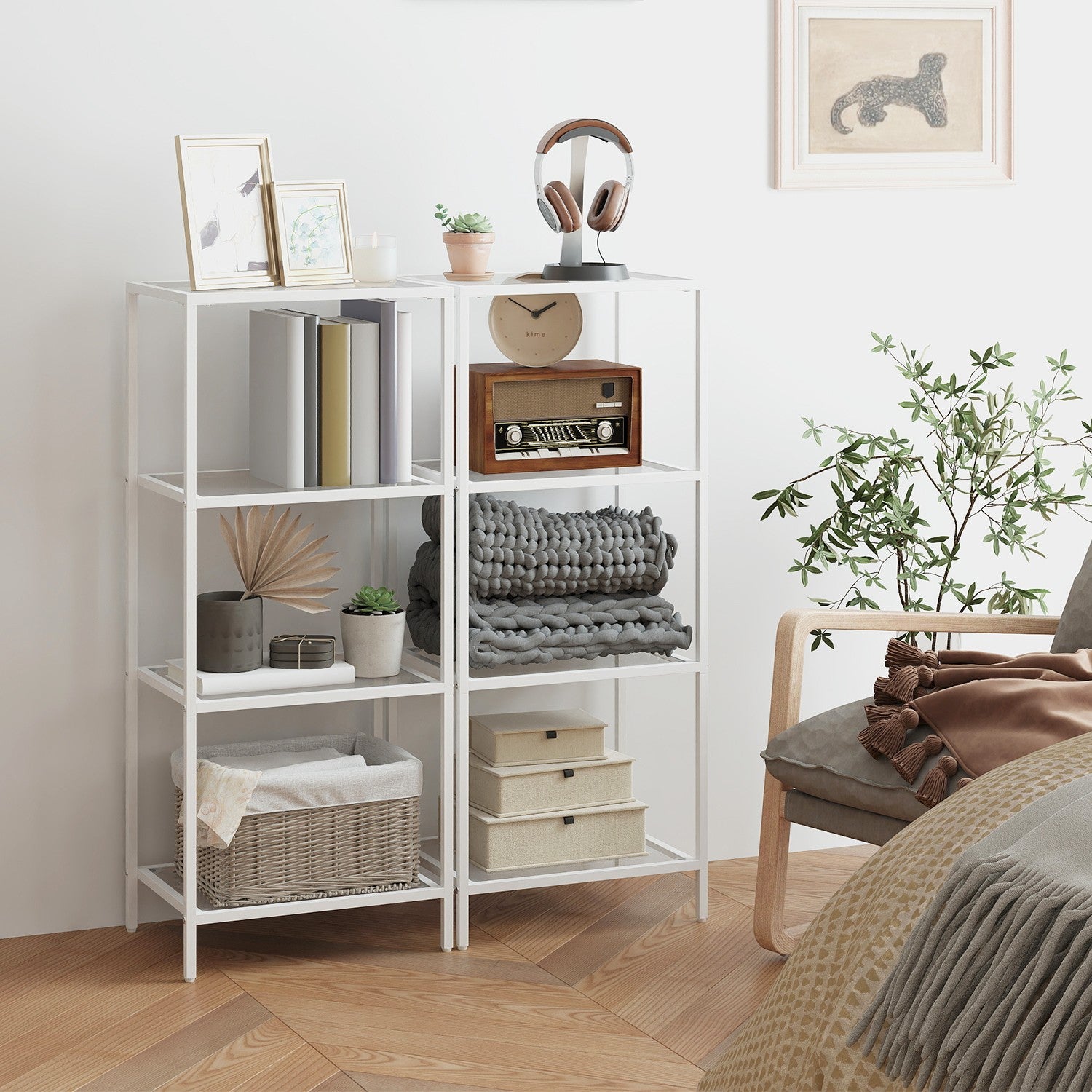 4-layeres Regal aus temperiertem Glas Badezimmerregal-Badezimmerregal