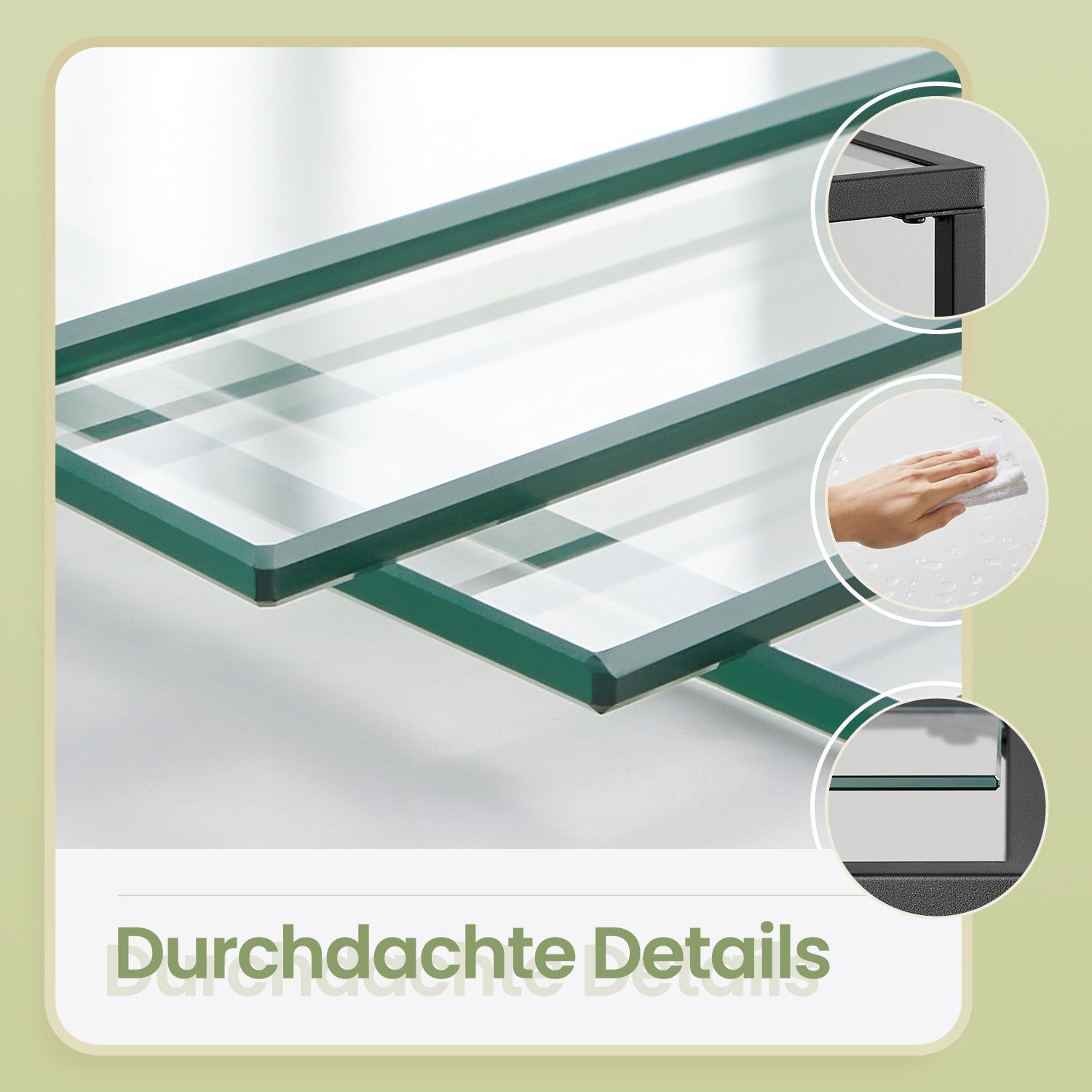 5-layer-Glasregal, Bücherregal, Aufbewahrungsbrett