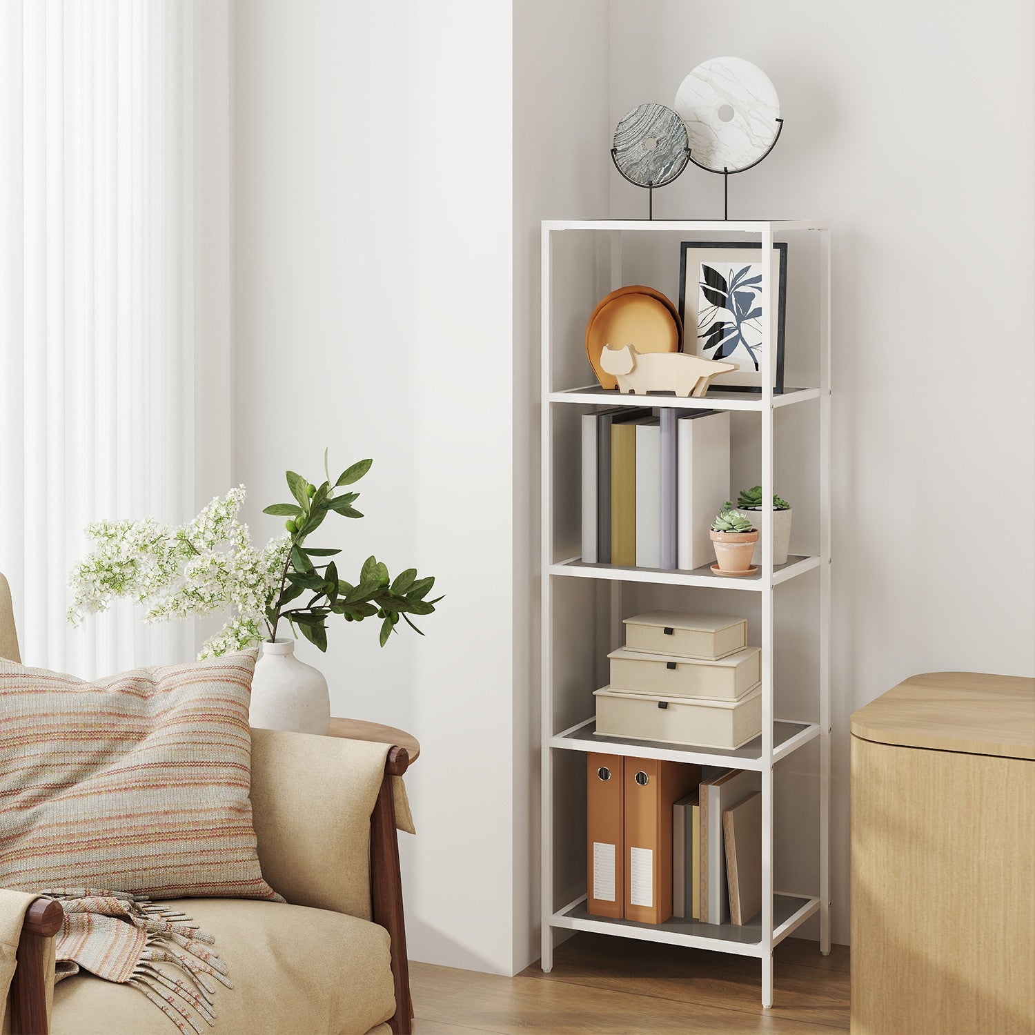 5-layer-Glasregal, Bücherregal, Aufbewahrungsbrett