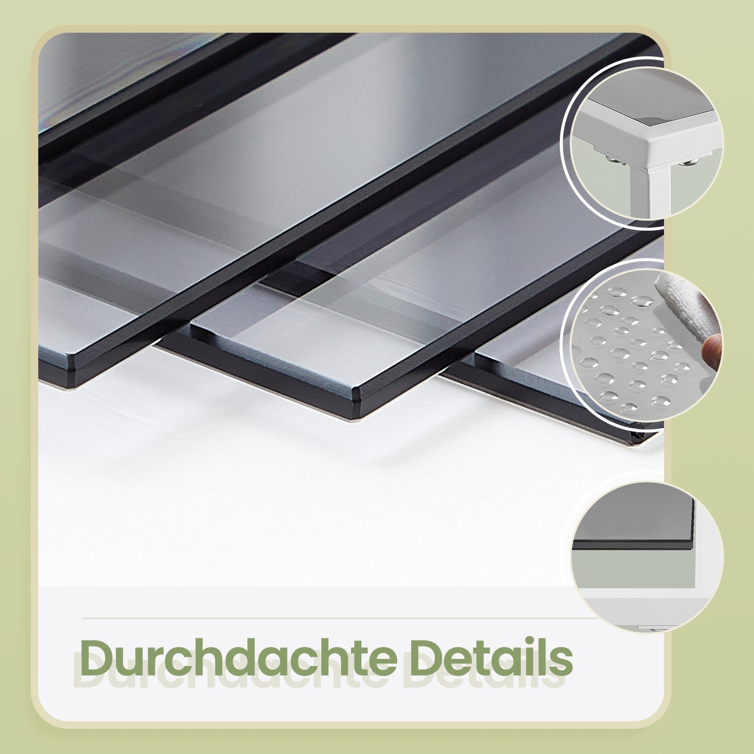 5-layer-Glasregal, Bücherregal, Aufbewahrungsbrett