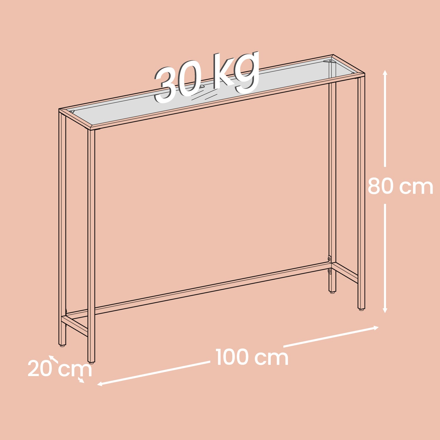 Schwanzglas Beistelltisch, Konsoletentisch, Couchtisch