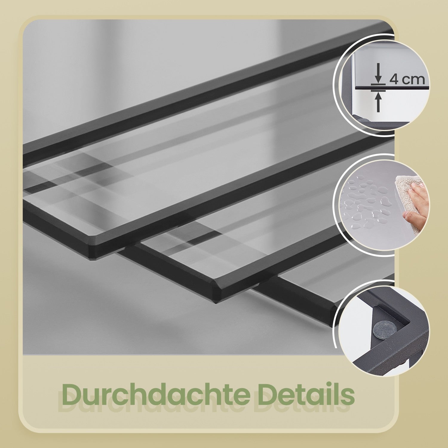 6-layeres Regal aus temperiertem Glas Badezimmerregal-Badezimmerregal