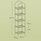 5-layer-Bücherregal aus temperiertem Glas, gewölbter Speicherplatte