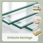 Bücherregal mit 6 Levels, Planke mit Schutzhütten aus geschmittertem Glas, stehendem Gleitbrett