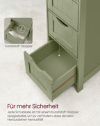 Badezimmerschrank - 4 Schubladen - 30 × 30 × 82 cm - Laurelgrün