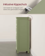Badezimmerschrank - 4 Schubladen - 30 × 30 × 82 cm - Laurelgrün