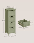Badezimmerschrank - 4 Schubladen - 30 × 30 × 82 cm - Laurelgrün