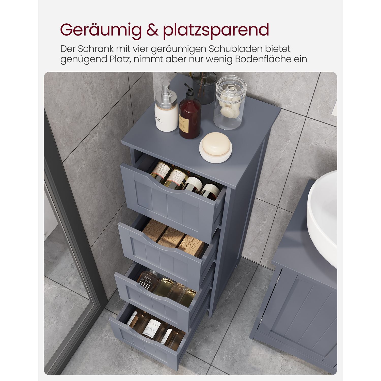 Seitenschrank - mit 4 Schubladen