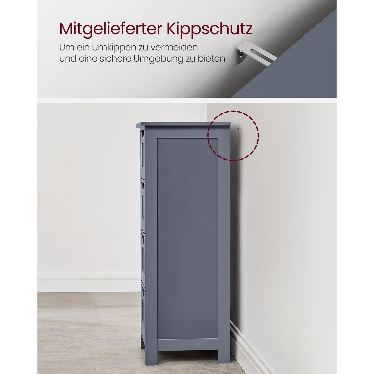 Seitenschrank - mit 4 Schubladen